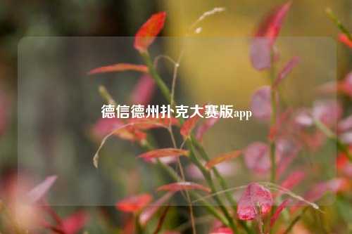 德信德州扑克大赛版app