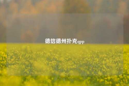德信德州扑克qpp