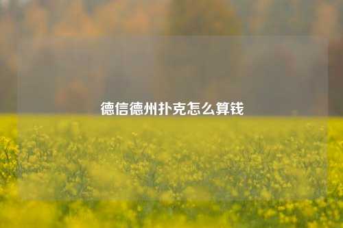 德信德州扑克怎么算钱