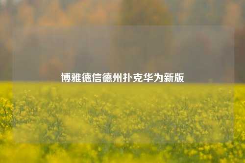 博雅德信德州扑克华为新版