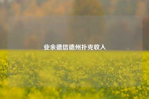 业余德信德州扑克收入